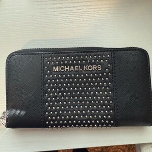 Michael Kors Black Wallet with Silver Accents